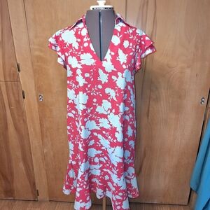 Studio 1886 Hot pink & Blue Floral Dress, Size 8-10 RN#150708